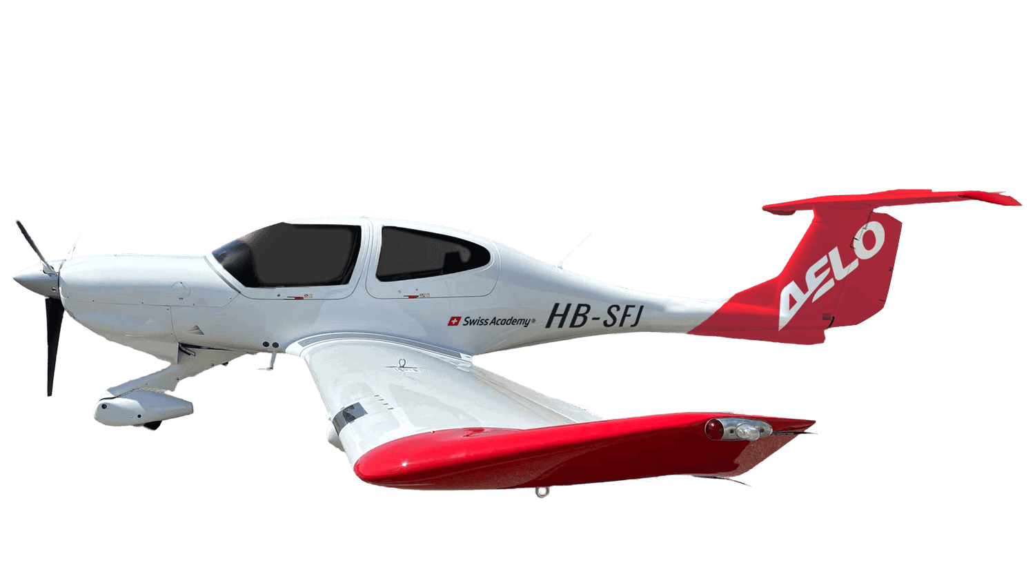 Avión Diamond DA40 de AELO Swiss Academy, aeronave de entrenamiento avanzada.