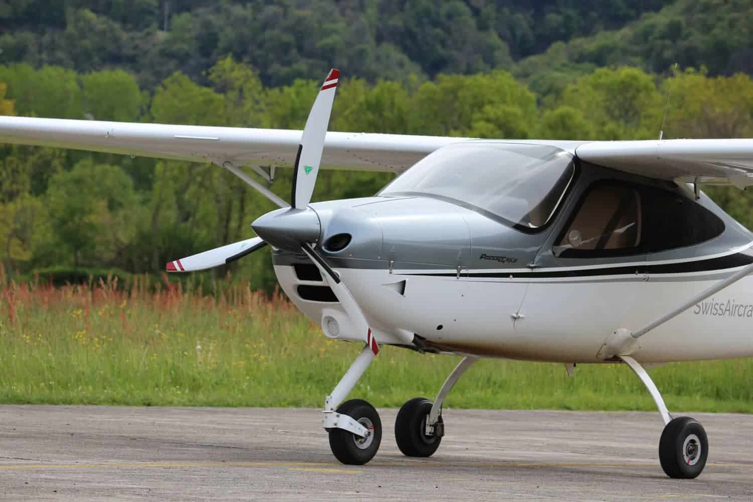 Tecnam P2008 light sport aircraft, versatile training platform for Aelo Swiss Academy.